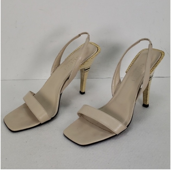 Tom Ford for Gucci Women's Vintage Cream Slingback Sandals Size 8.5 - Picture 7 of 8